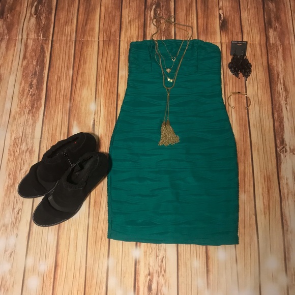 Forever 21 | Dresses | Forever 2 Cocktail Strapless Mini Forest Green Dress  | Poshmark